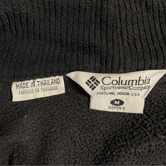 COLUMBIA VINTAGE Womens Black Full zip High Neck Fleece Jacket / Sweater sz Med - Picture 5 of 7